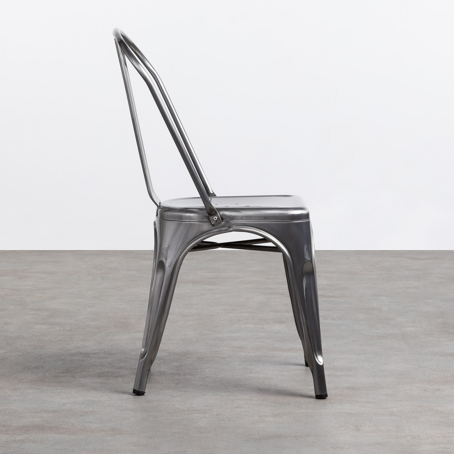 Esszimmerstuhl aus gebürstetem Metall Industrial - themasie.com