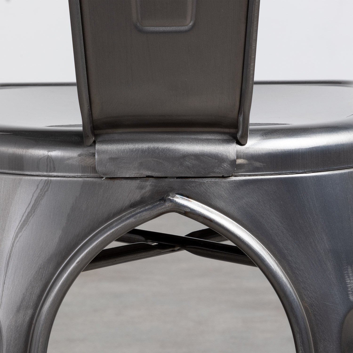 Esszimmerstuhl aus gebürstetem Metall Industrial - themasie.com