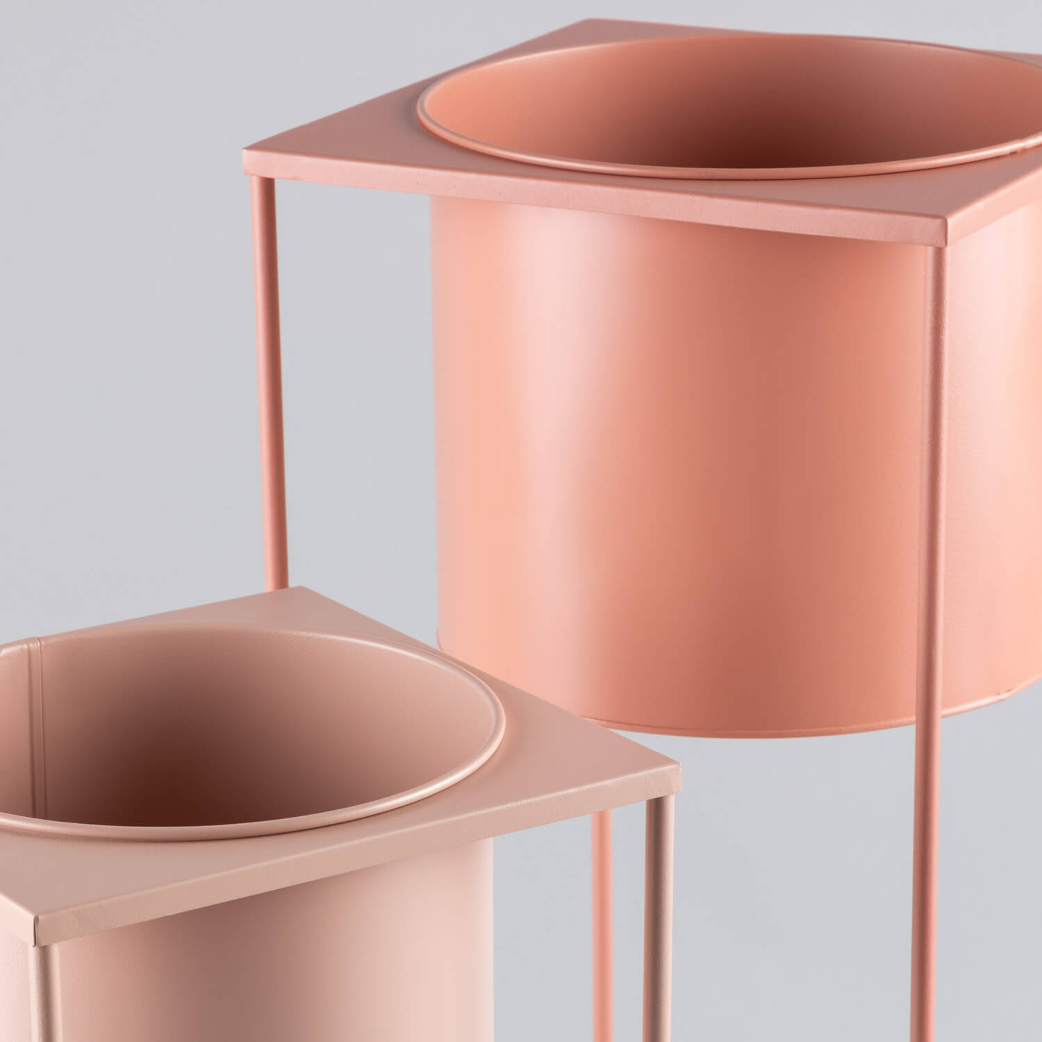 OF 3er Set Blumentöpfe Aus Metall Mit Blumenmuster - 14 Cm Durchmesser, Ideal Für Kräuter & Blumen, Rosa