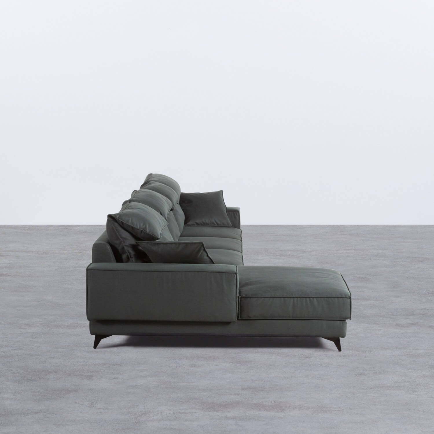Sofa Chaiselongue links 4-Sitzer- aus Nobuck Textil Goldin, Galeriebild 2