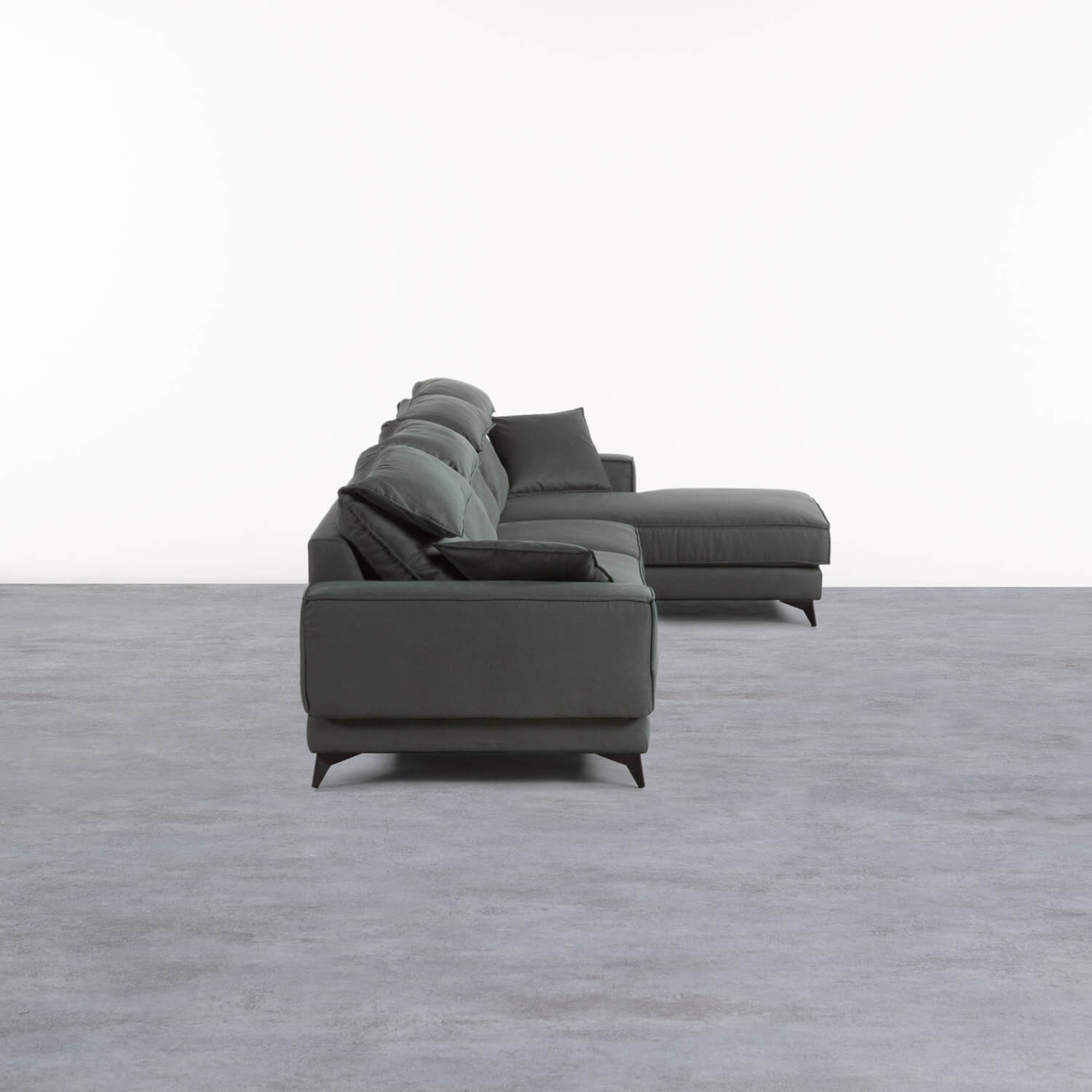Sofa Chaiselongue rechts 4-Sitzer- aus Nobuck Textil Goldin, Galeriebild 2