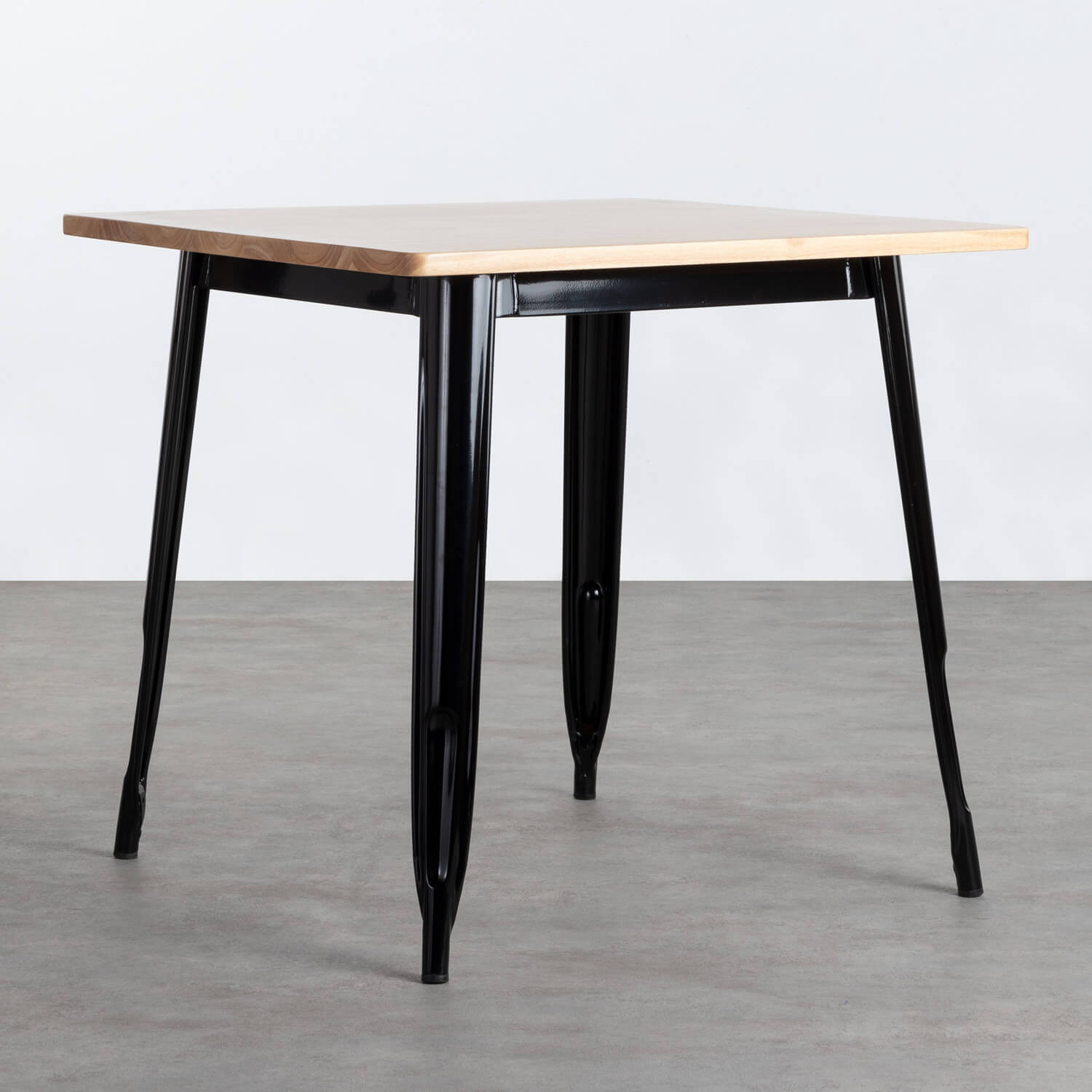 Esszimmertisch Quadratisch aus Holz und Stahl (80x80 cm) Industrial