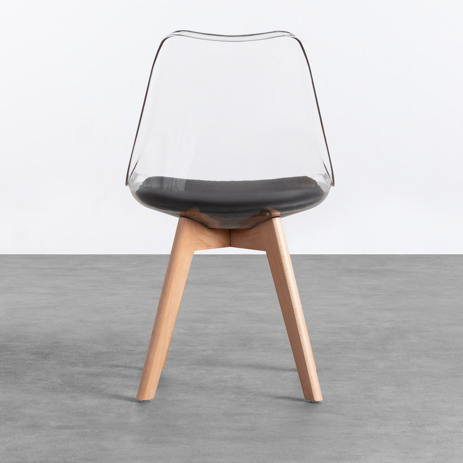 Esszimmerstuhl aus Polycarbonat und Holz Hardwood Transparent