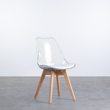 Esszimmerstuhl aus Polycarbonat und Holz Hardwood Transparent
