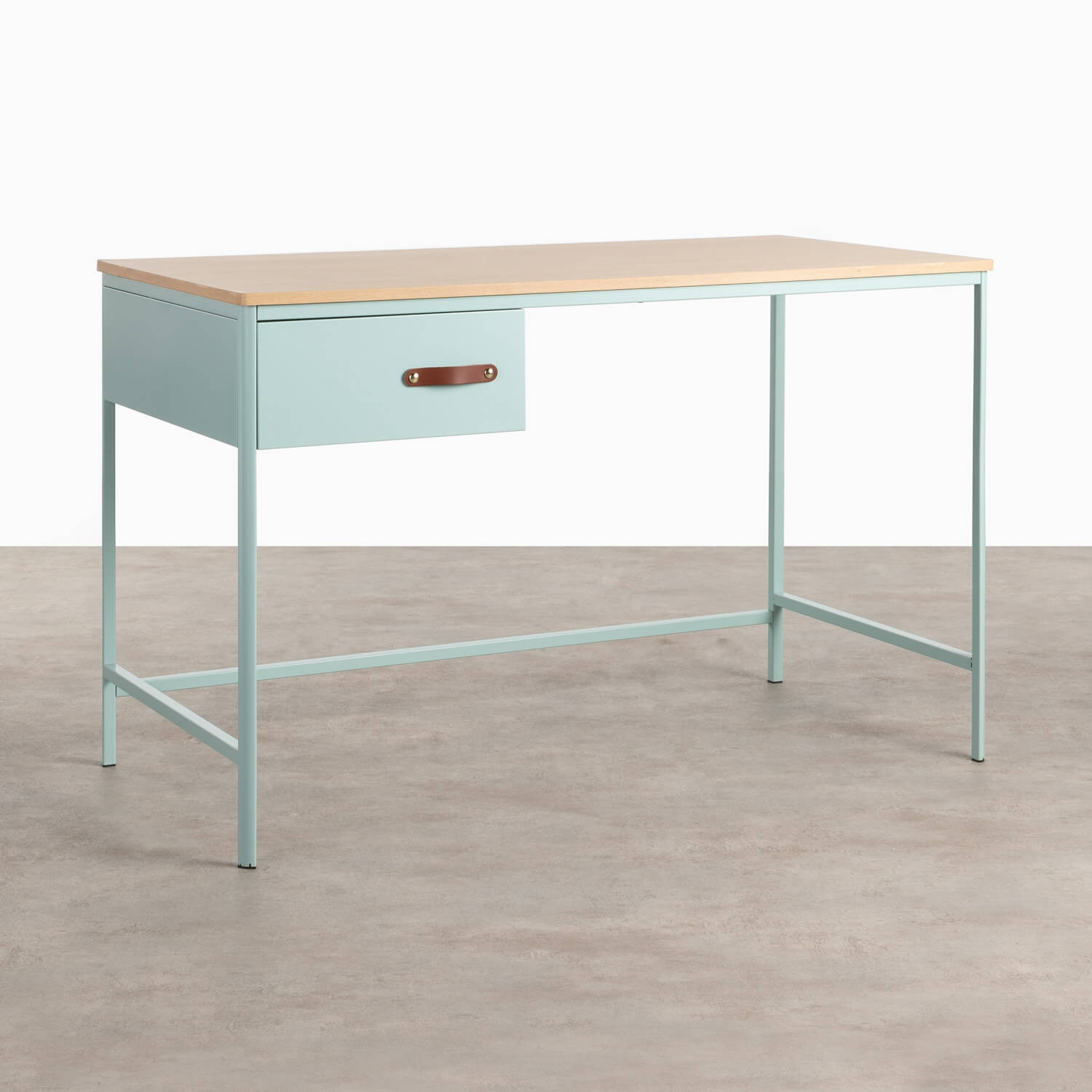 Schreibtisch mit Stauraum aus Metall und Holz Meder, Galeriebild 1