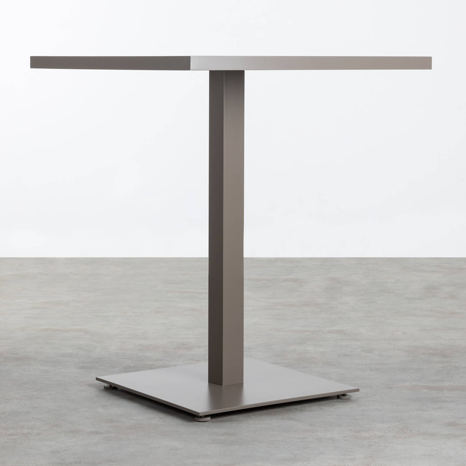 Quadratischer hoher Esstisch aus Aluminium (90x90 cm) Amane, Galeriebild 1