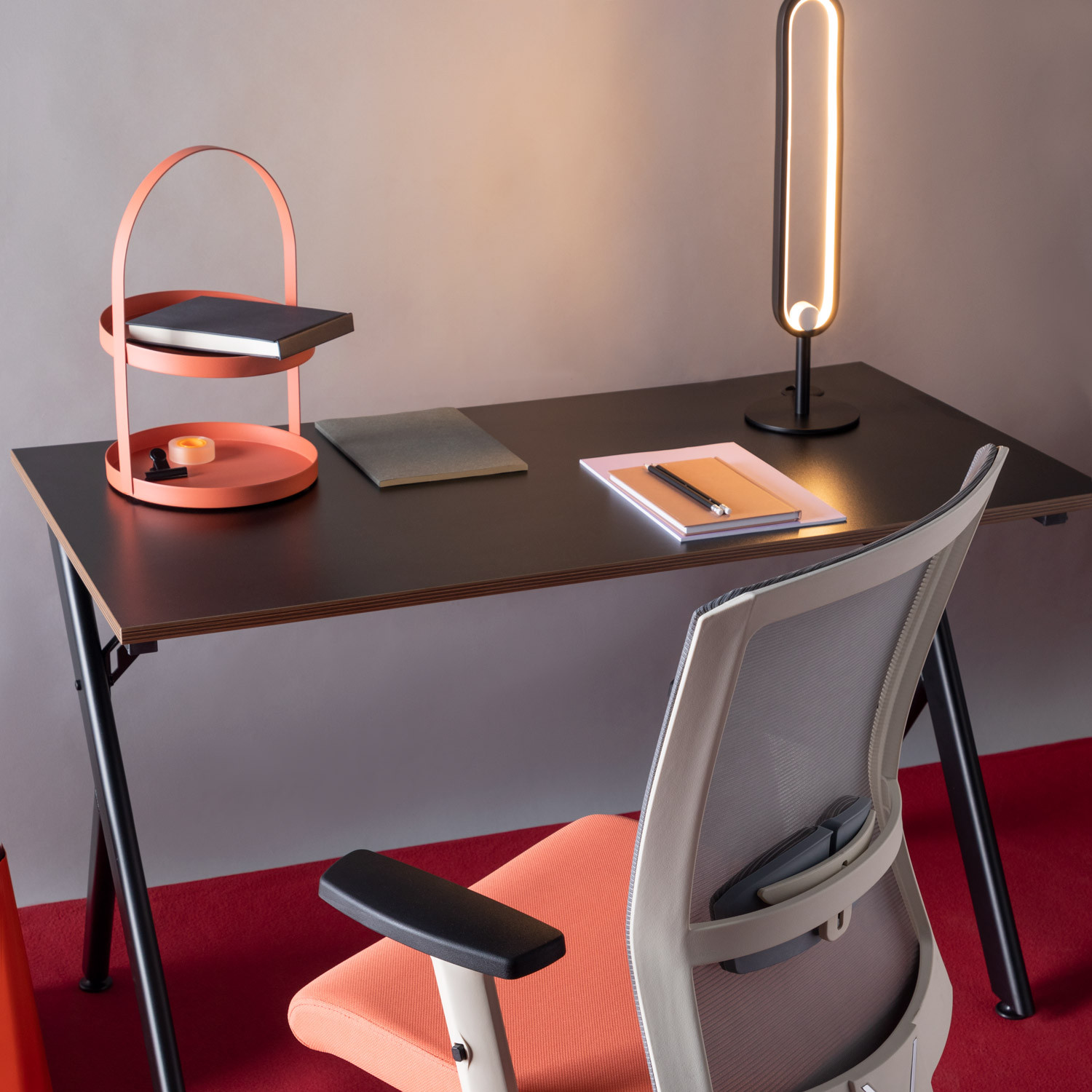 Schreibtisch aus Melamin und Metall Ancel, Galeriebild 2
