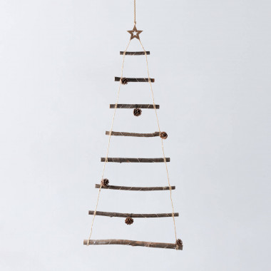 Weihnachtsbaum mit LED-Lichtern aus Holz 110 cm Pin