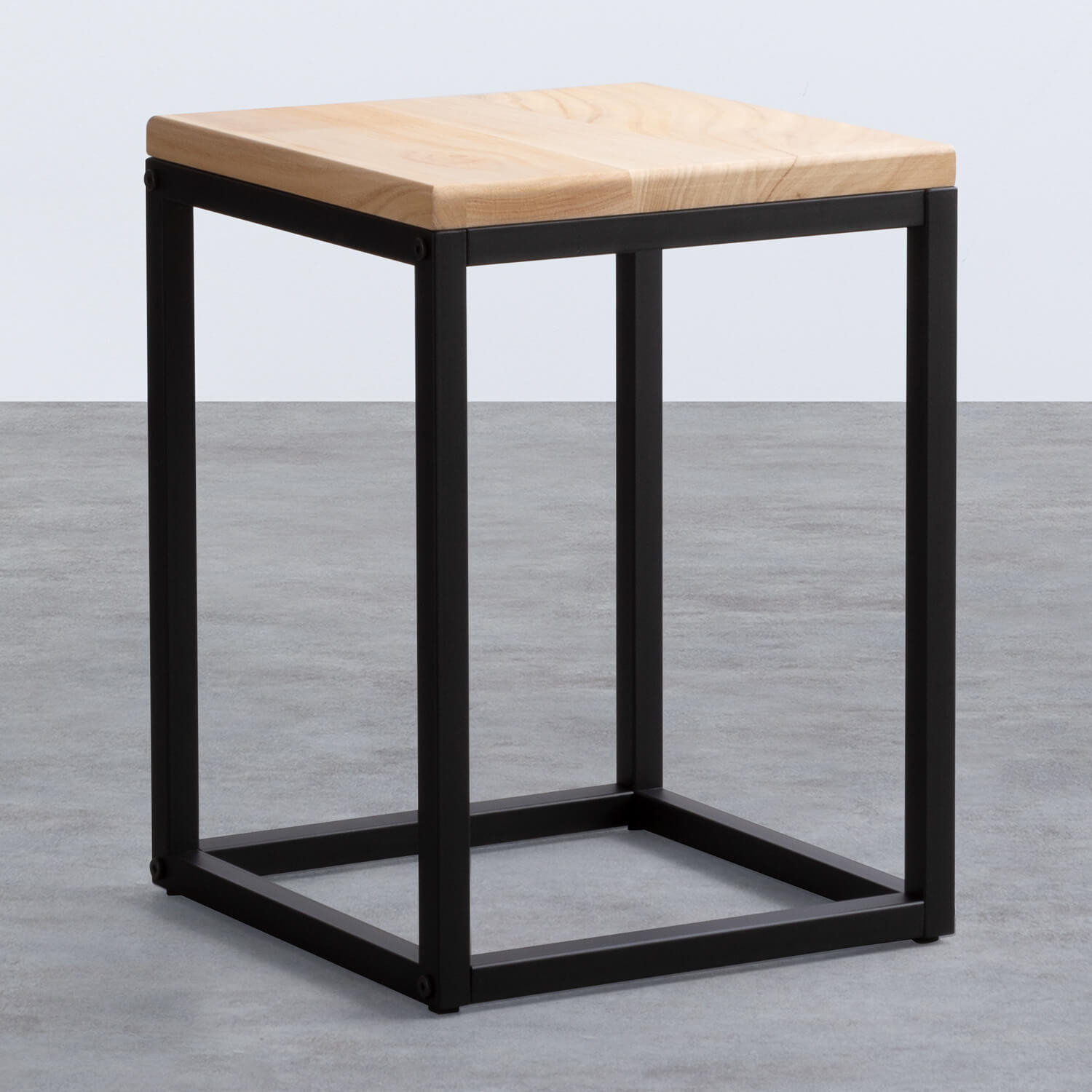 Beistelltisch Quadratisch aus Holz und Stahl (30x30 cm) Ferro, Galeriebild 1