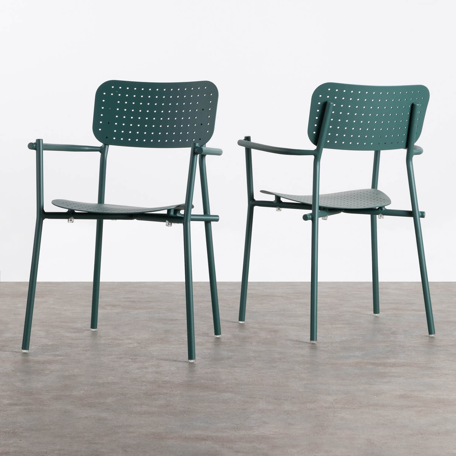 2er-Pack Stühle aus Aluminium mit Armlehnen Keri, Galeriebild 1