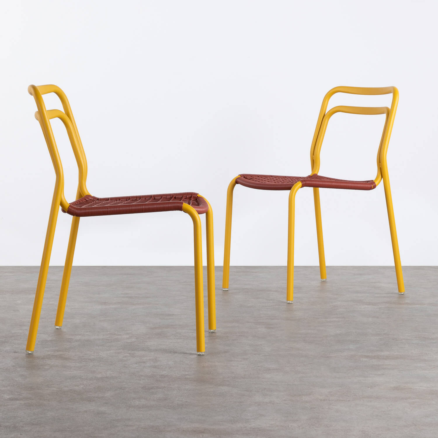 2er-Pack Stühle aus Aluminium und synthetischem Rattan Kor, Galeriebild 1