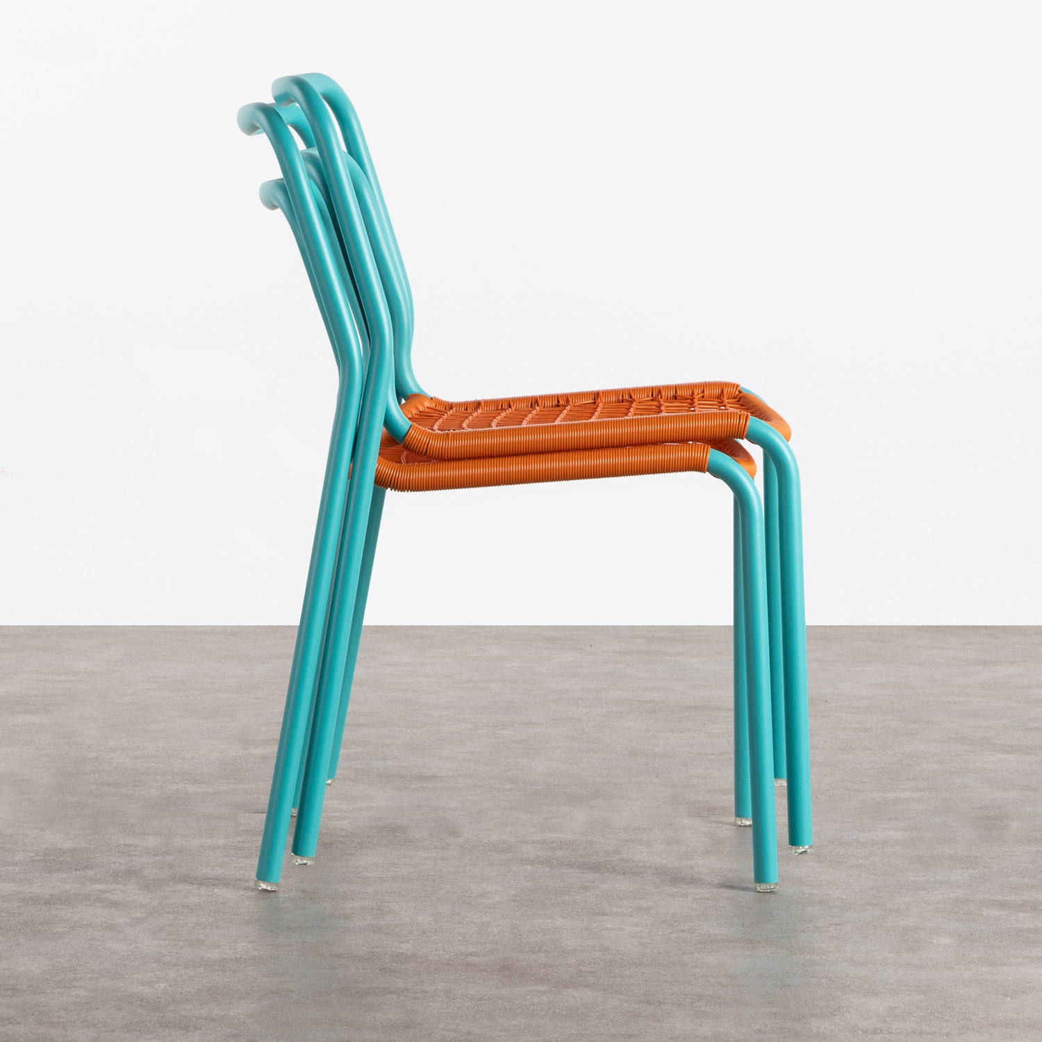 Outdoor Stuhl aus Aluminium und synthetischem Rattan Kor, Galeriebild 2