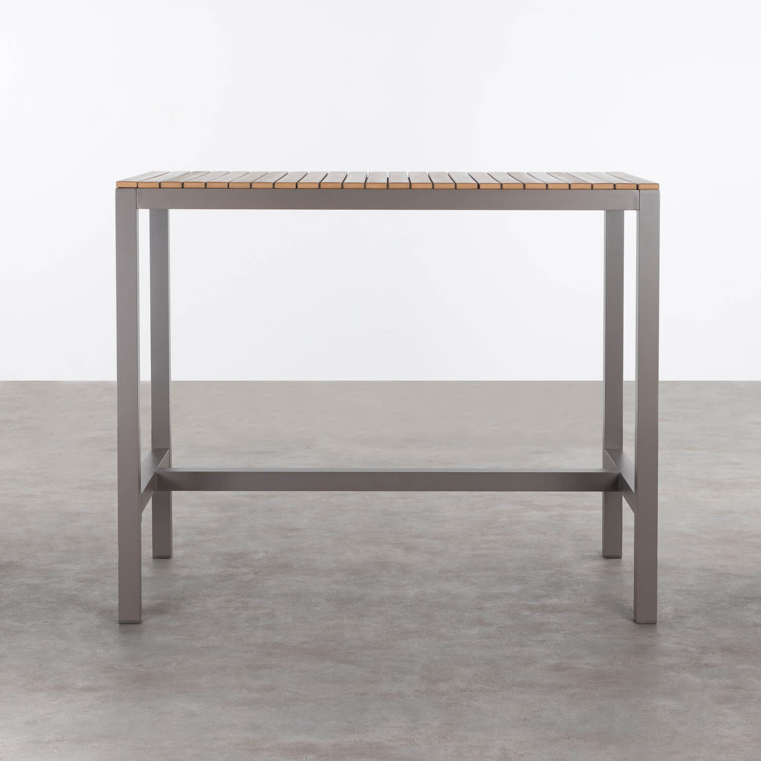 Hoher Outdoor Tisch Korce aus Holz und Stahl (130x70 cm), Galeriebild 2