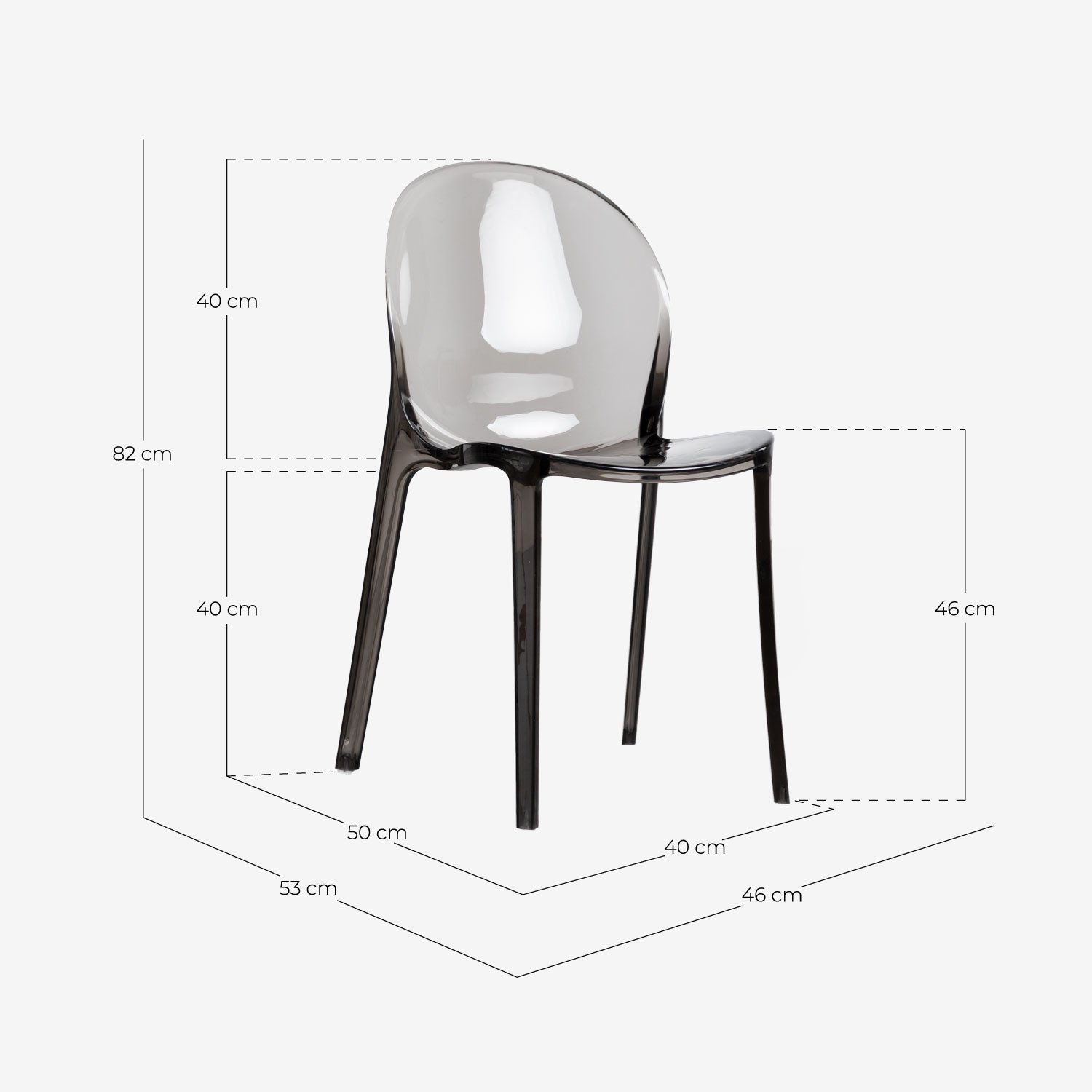 Outdoor Stuhl aus Polycarbonat Imatra , Maße