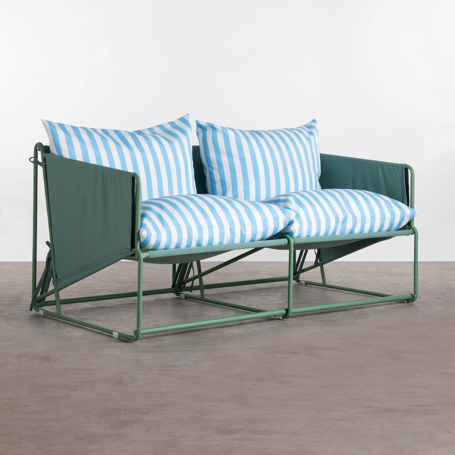 2-Sitzer-Sofa aus Eisen und Sitz aus Stoff Rin, Galeriebild 1