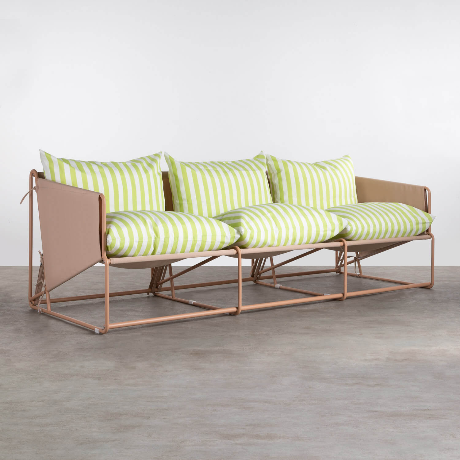 3-Sitzer-Sofa aus Eisen und Sitz aus Stoff Rin, Galeriebild 1