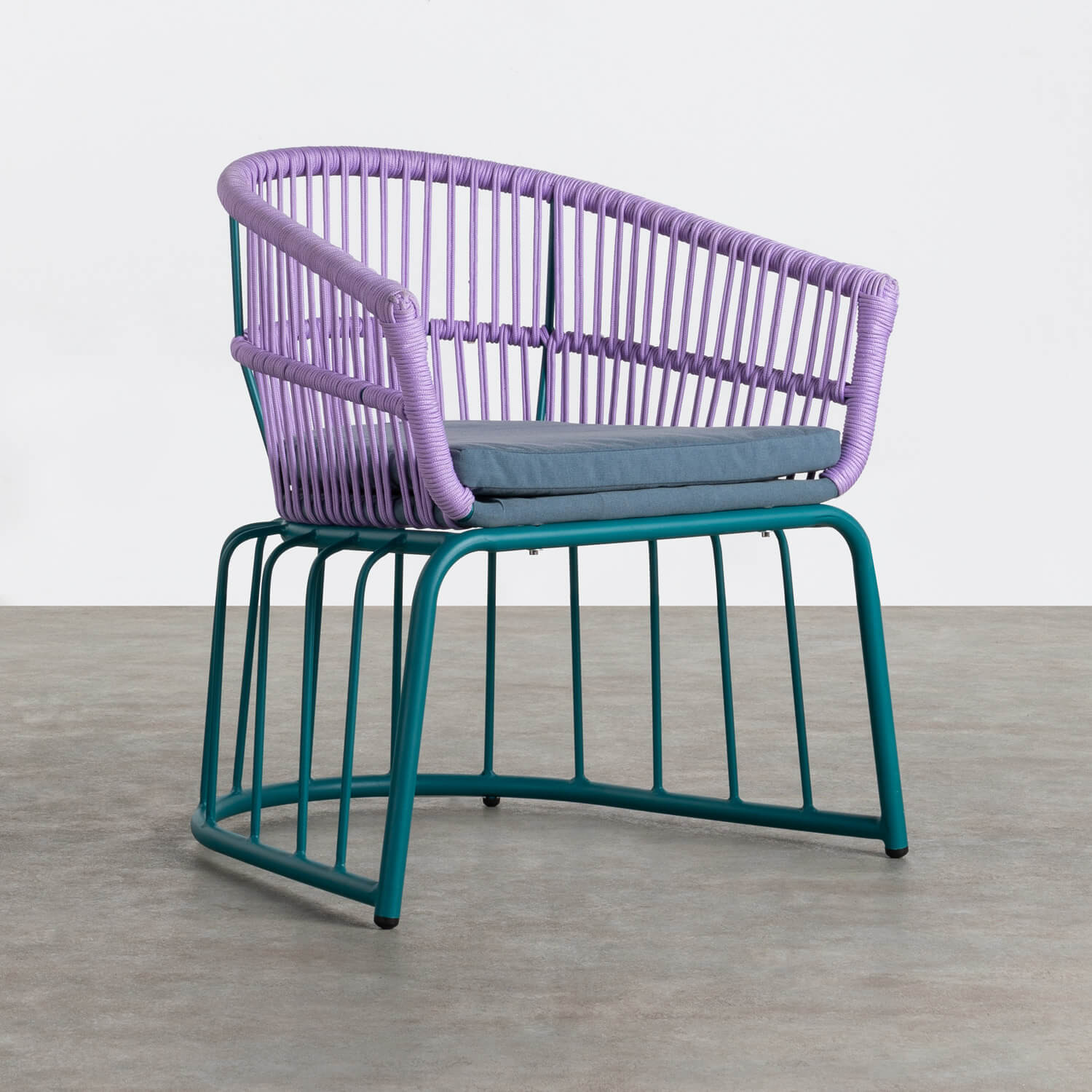 Outdoor Stuhl aus Aluminium und wasserfestem Polyester Ander, Galeriebild 1