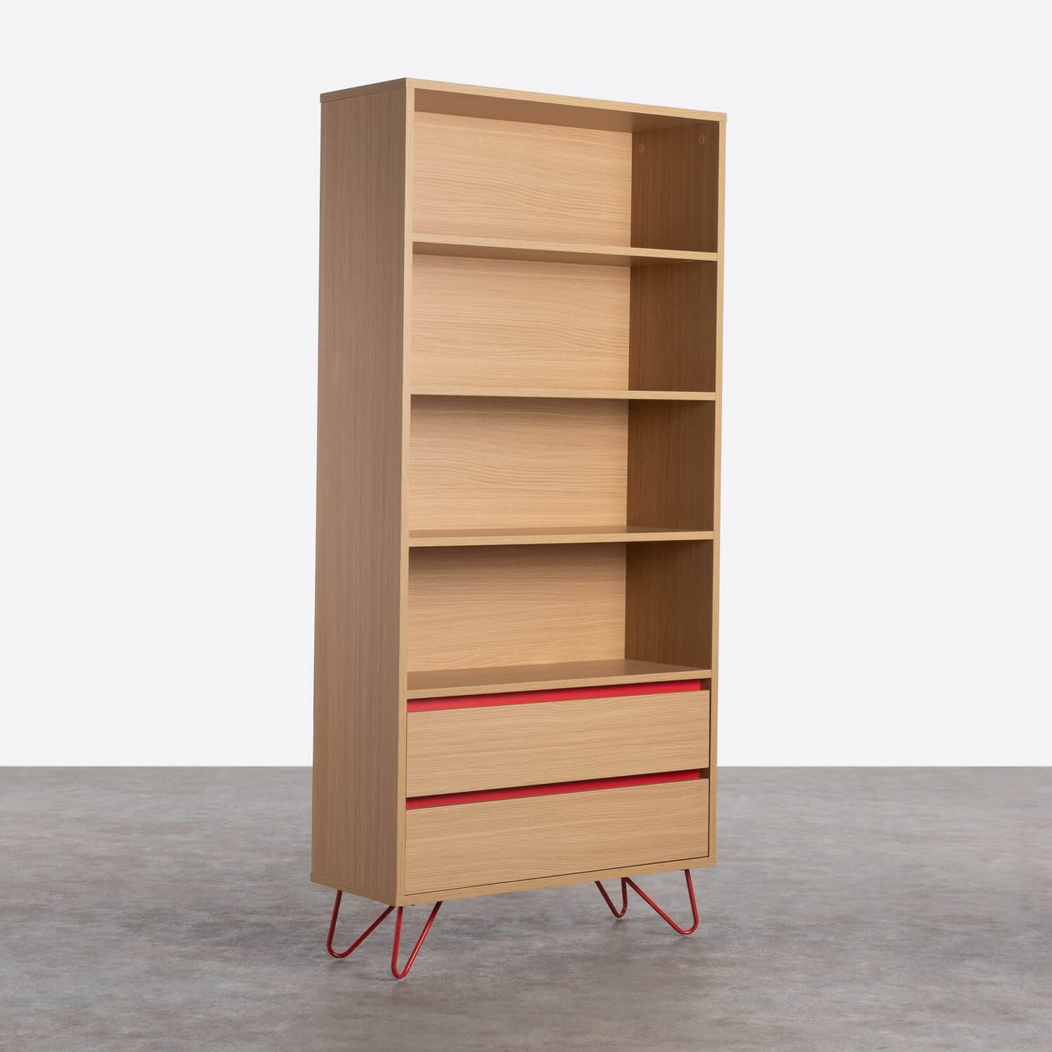 Bücherregal mit Schubladen aus Melamin Clyde, Galeriebild 1