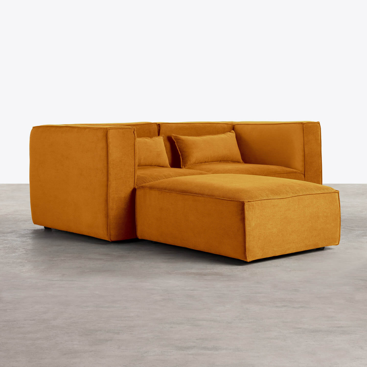 Modulares Sofa 2-Teilig mit Ecksofa und Pouf aus Kord Kilhe, Galeriebild 2