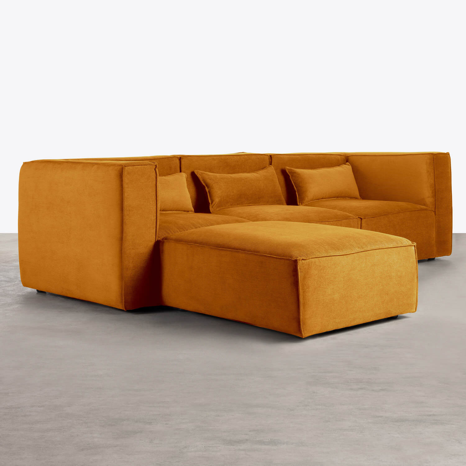 Modulares Sofa 3-Teilig mit 2 Ecksesseln und Pouf aus Kord Kilhe, Galeriebild 2