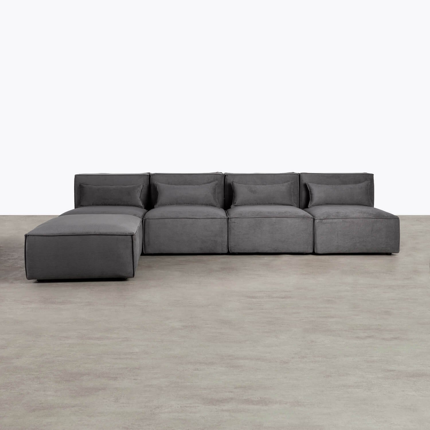Modulares Sofa 4-Teilig mit Pouf aus Kord Kilhe, Galeriebild 1