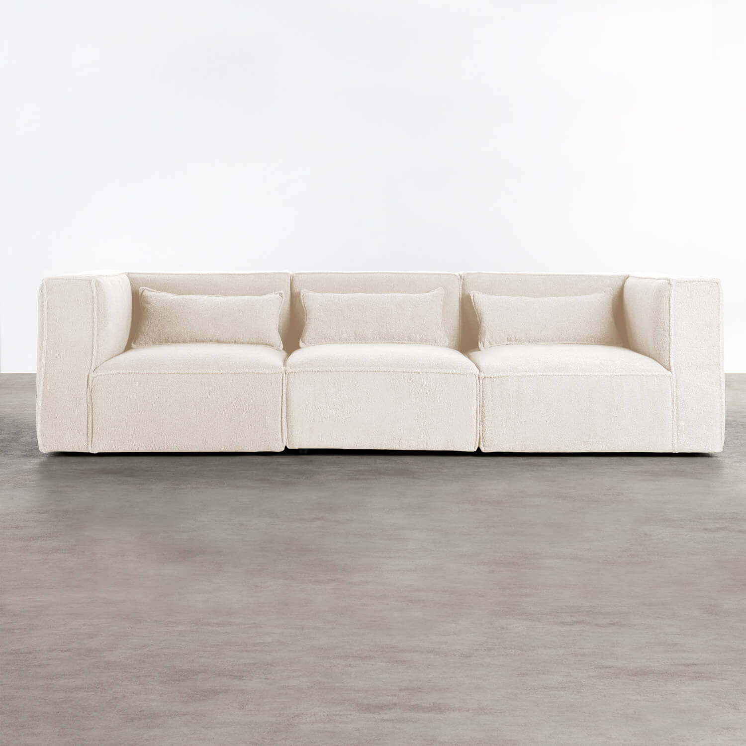 Modulares Sofa 3-Teilig mit 2 Ecksesseln aus Bouclé Stoff Kilhe, Galeriebild 1