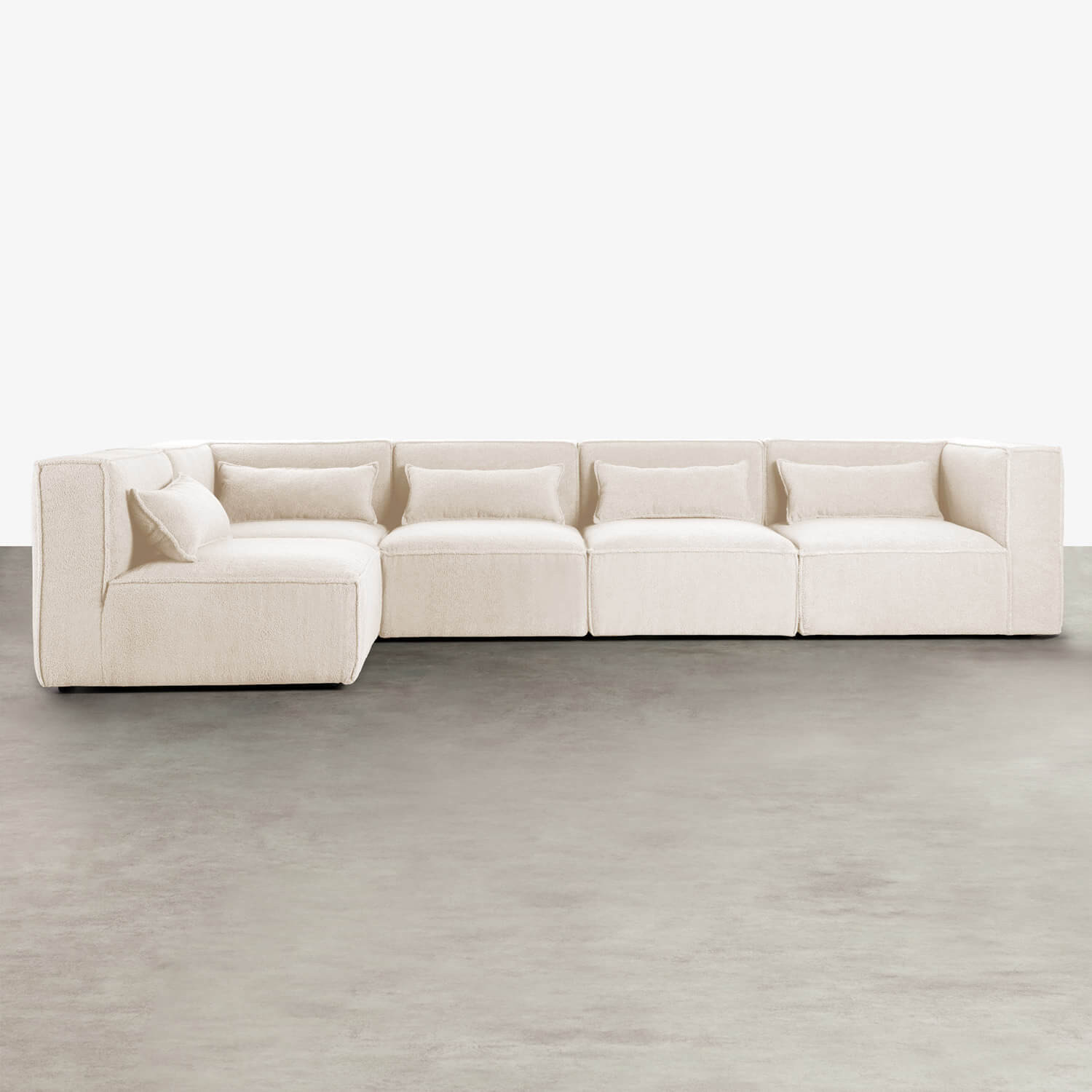 Modulares Sofa 5-Teilig mit 2 Ecksesseln aus Bouclé Stoff Kilhe, Galeriebild 1