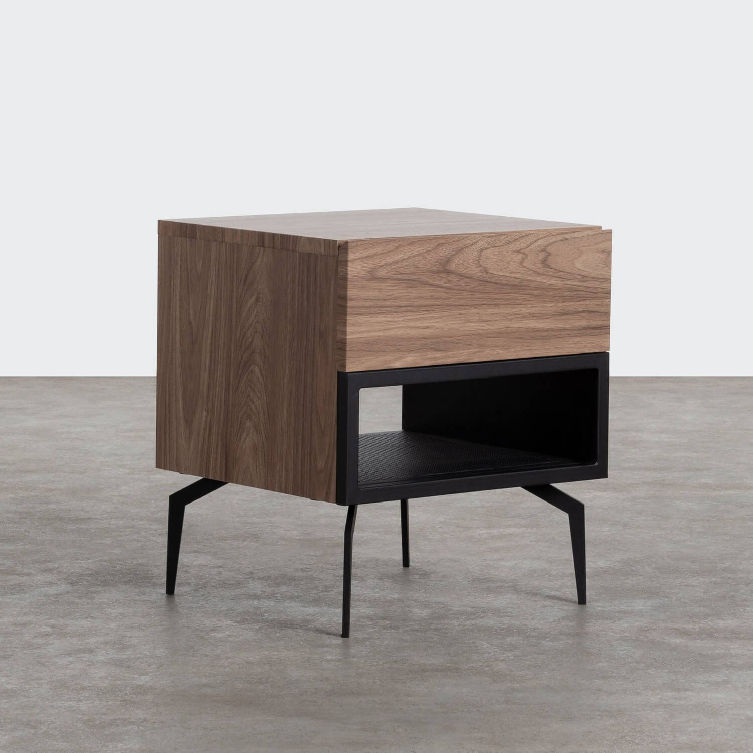 Nachttisch mit Schublade aus MDF und Metall Mirsela, Galeriebild 1