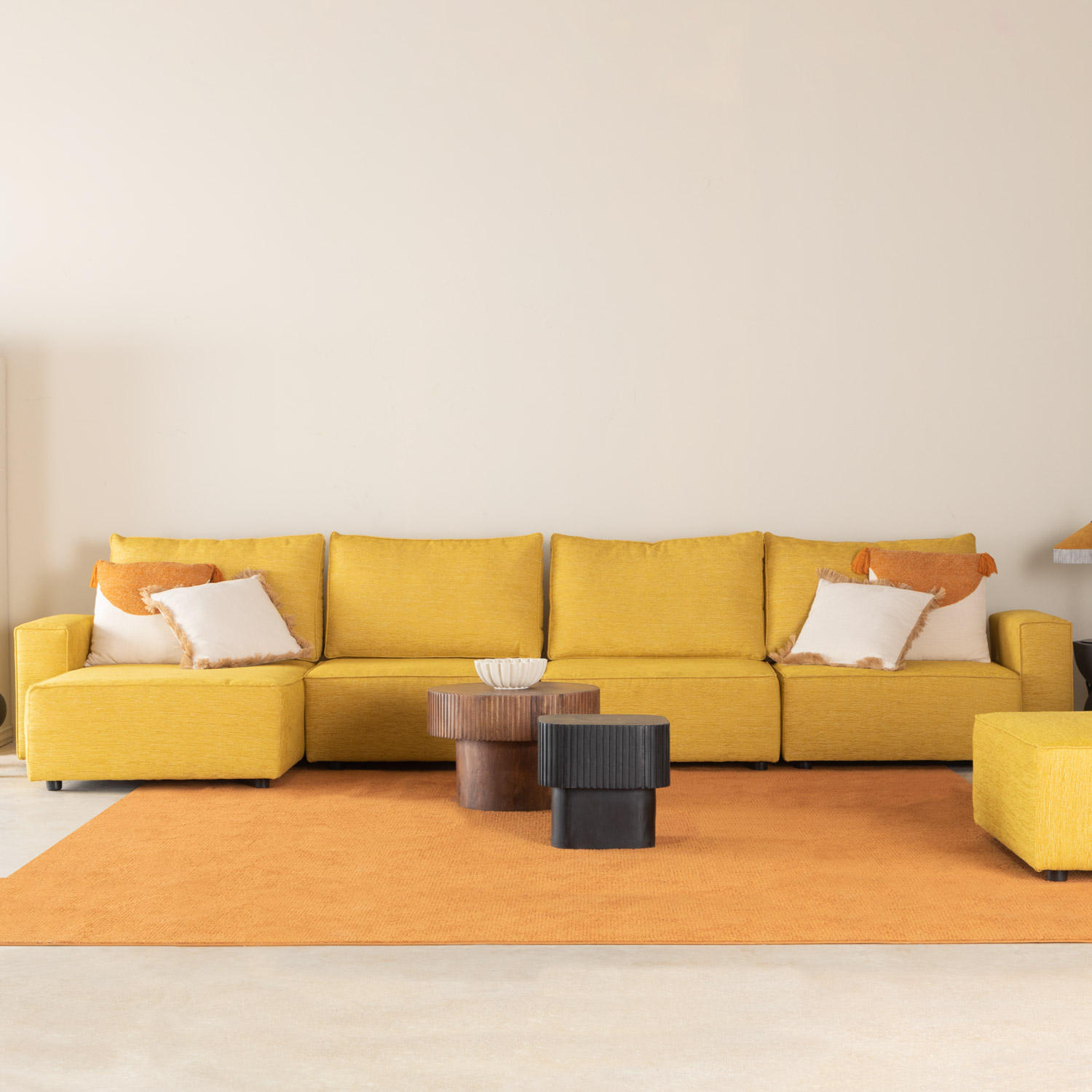 Modulares Doppel Chaise Longue Sofa mit 3 Sesseln Alma Confort