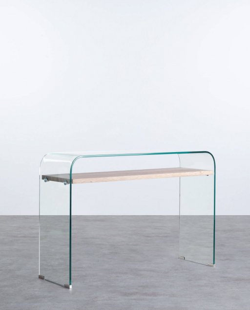 Konsole aus Glas und Holz (110x35 cm) Lux