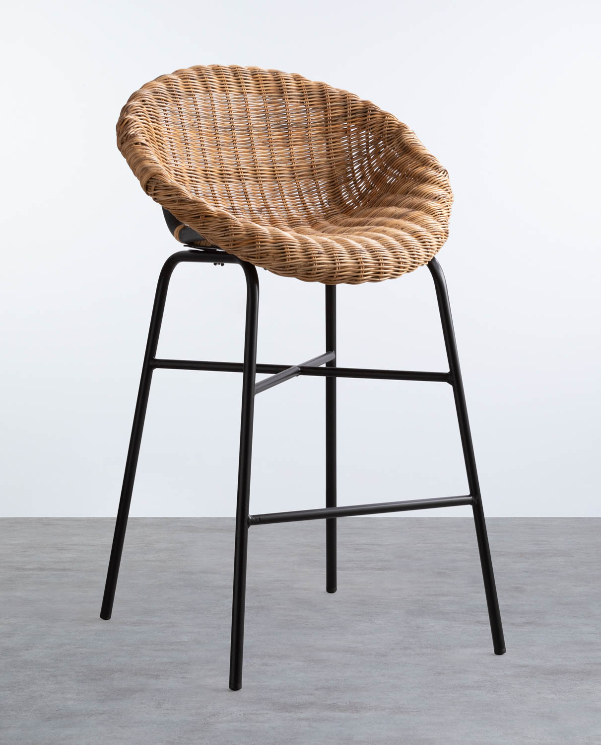 Hoher Hocker aus natürlichem Rattan Oasis (66 cm), Galeriebild 1