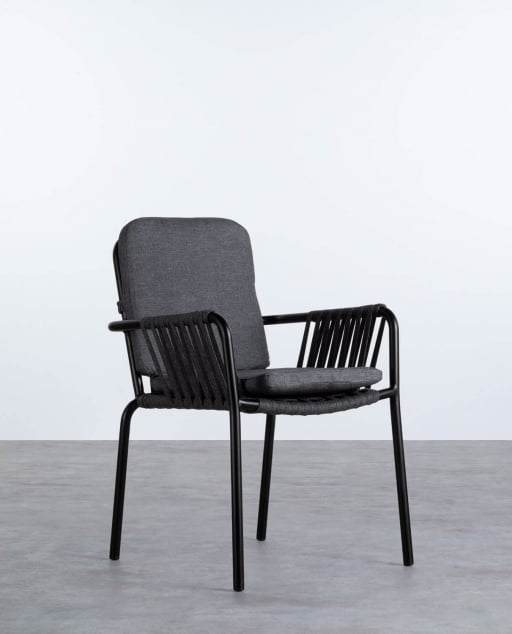 Outdoor Stuhl aus Aluminium und Seil Drian