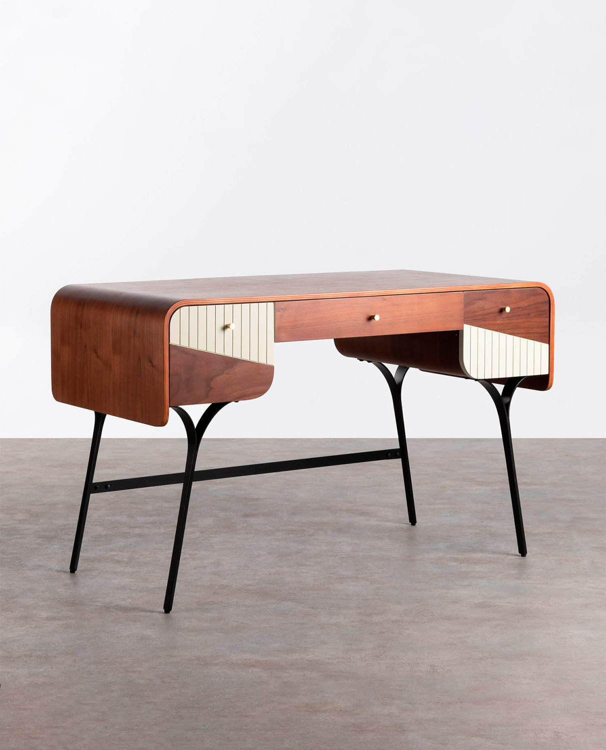 Schreibtisch mit Schubladen aus MDF und Metall Inari, Galeriebild 1