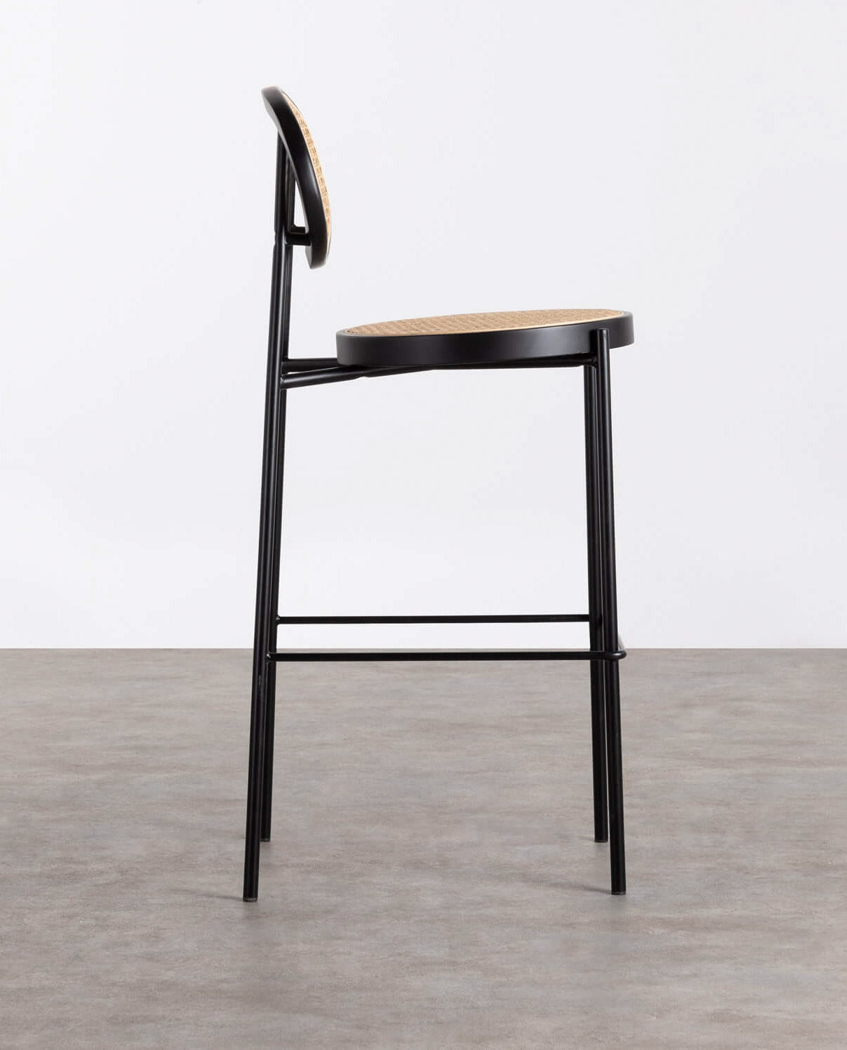 Hoher Barhocker aus Naturrattan und Metall Vili (75 cm), Galeriebild 2