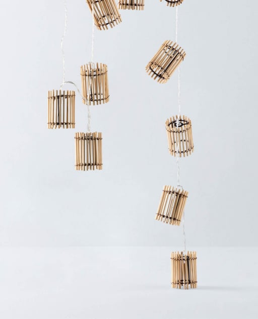 Dekorative LED-Girlande aus Bambus Hani
