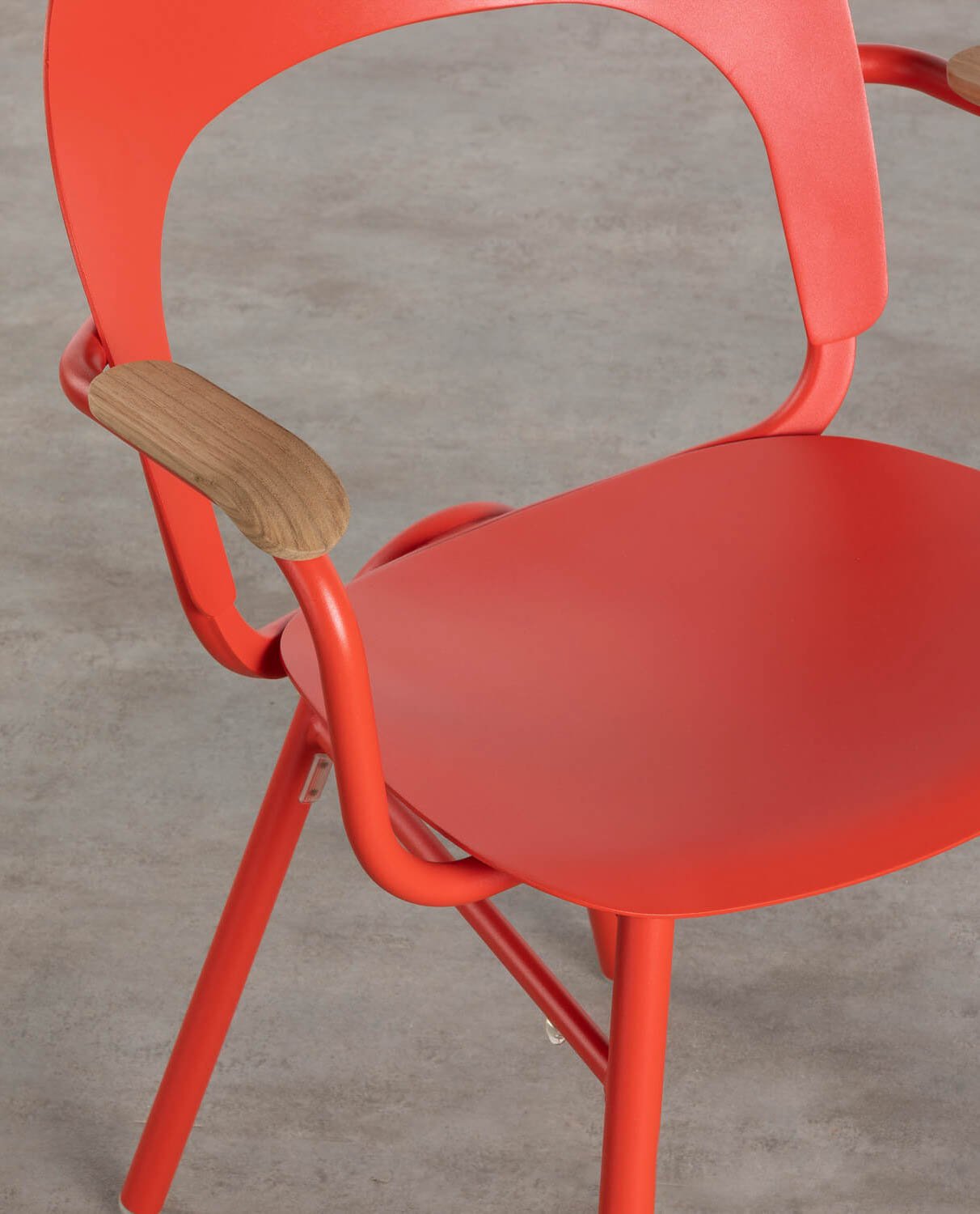Outdoor Stuhl aus Aluminium und Holz mit Armlehnen Pop 