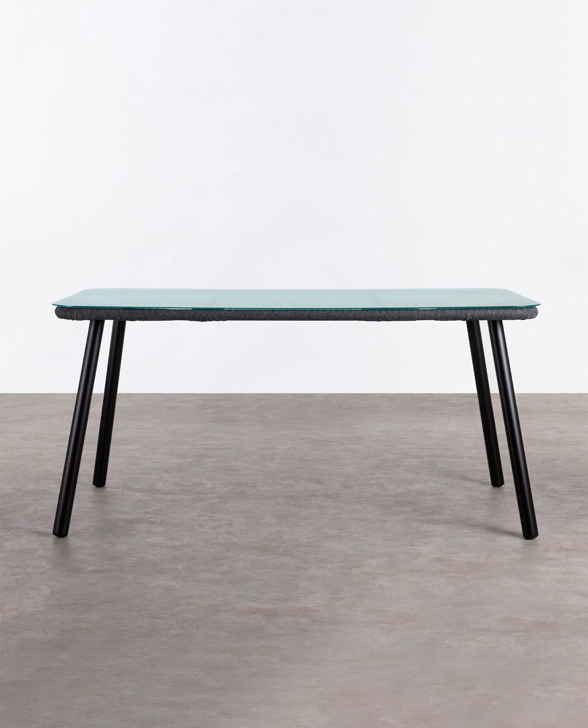 Rechteckiger Outdoor Tisch aus Aluminium und Glas (160x90 cm) Drian, Galeriebild 2