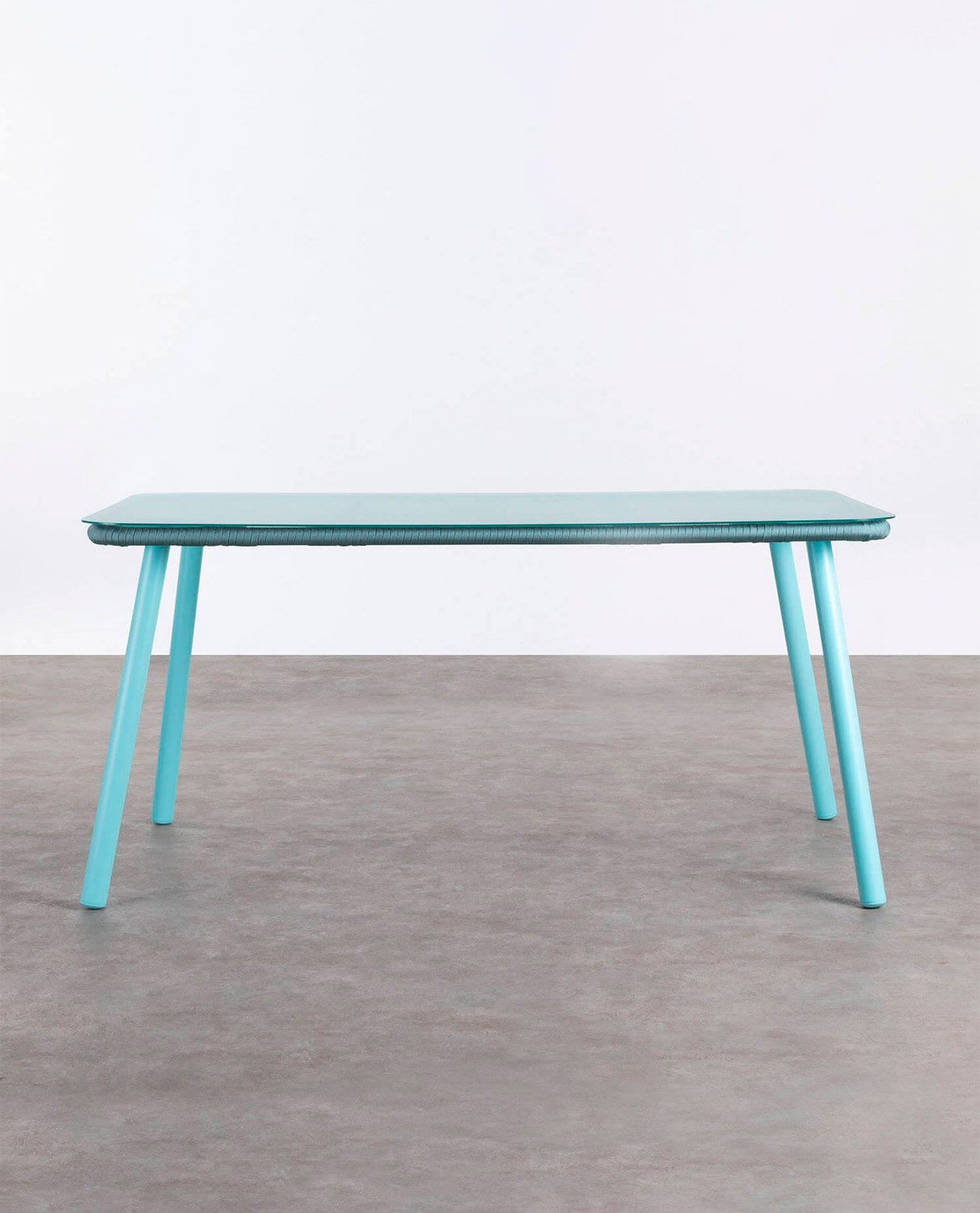 Rechteckiger Outdoor Tisch aus Aluminium und Glas (160x90 cm) Drian, Galeriebild 2