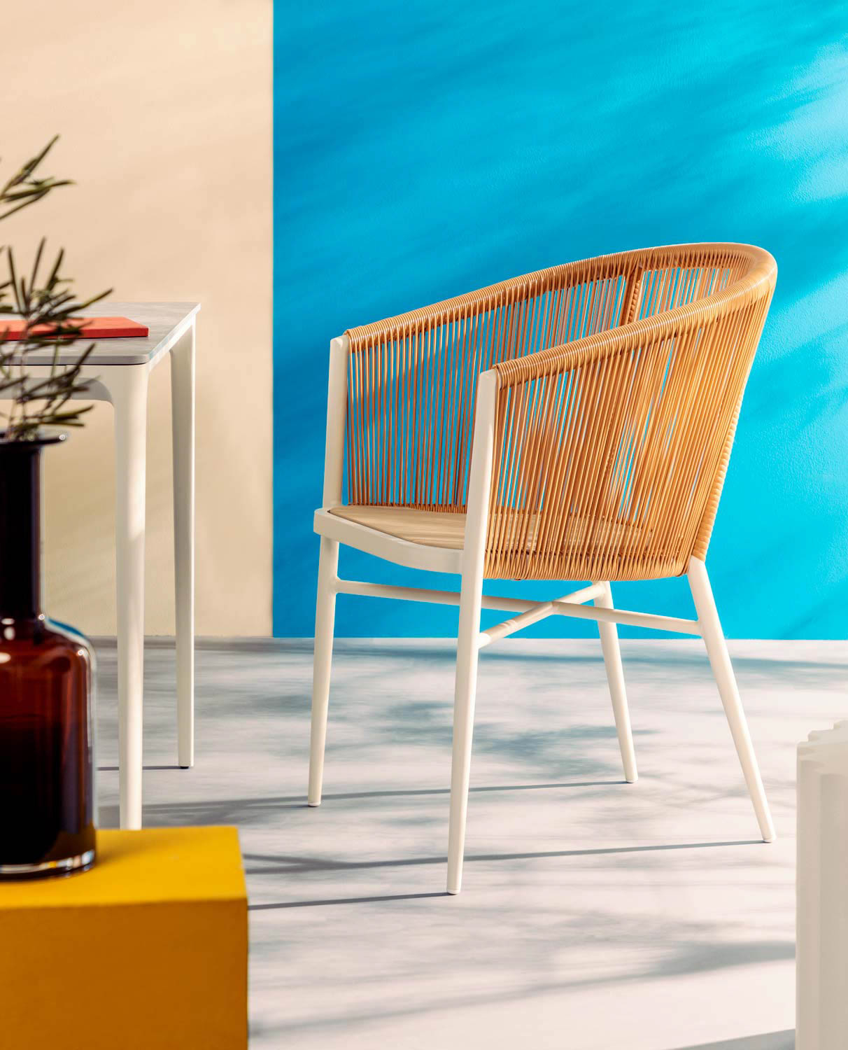Outdoor Stuhl aus Textilene und Aluminium Tico, Galeriebild 2