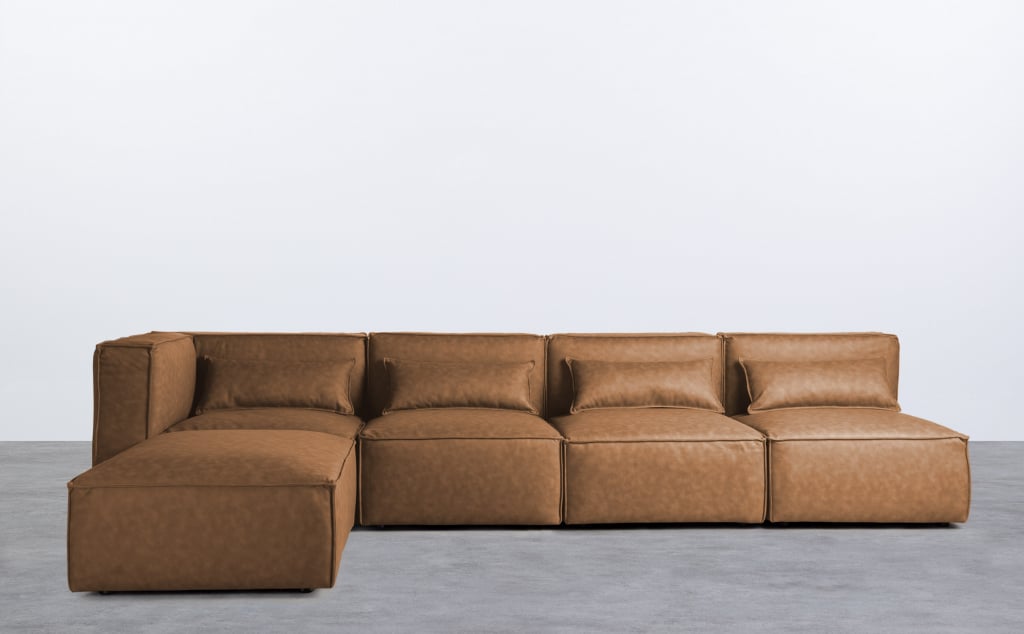 Modulares Sofa 4-Teilig mit 3 Sesseln und Pouf Kilhe