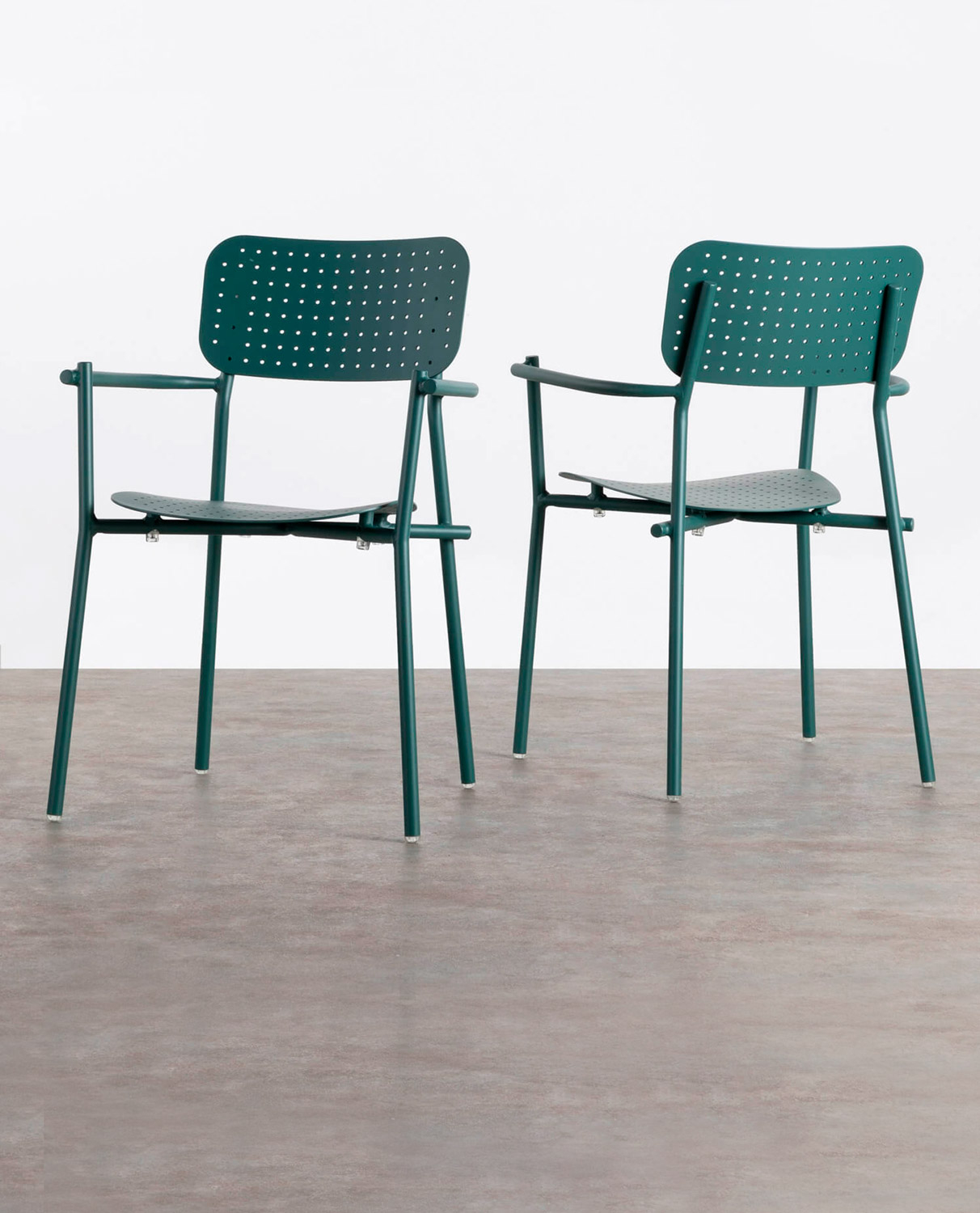 2er-Pack Stühle aus Aluminium mit Armlehnen Keri, Galeriebild 1