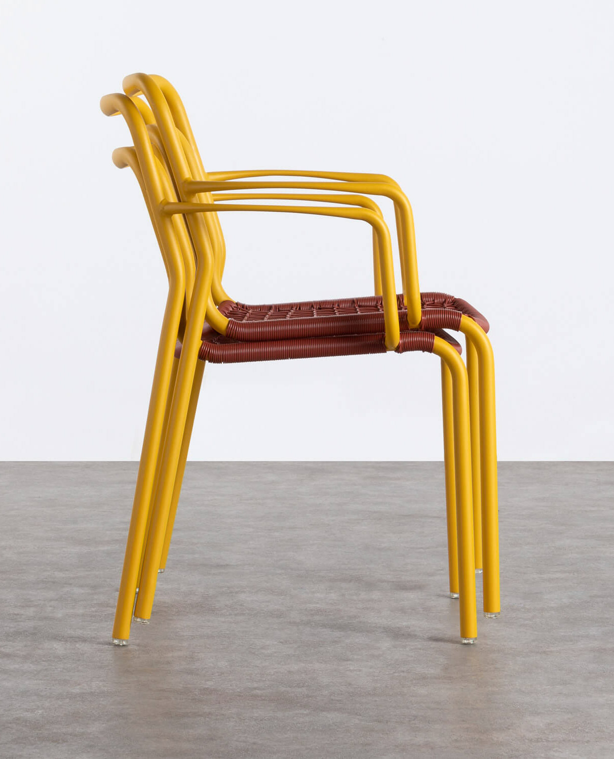 2er-Pack  Stühle aus Aluminium und synthetischem Rattan mit Armlehnens Kor, Galeriebild 2