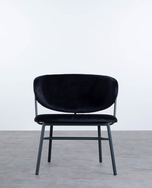 Bonse-Sessel aus Samt und Metall - Marineblau