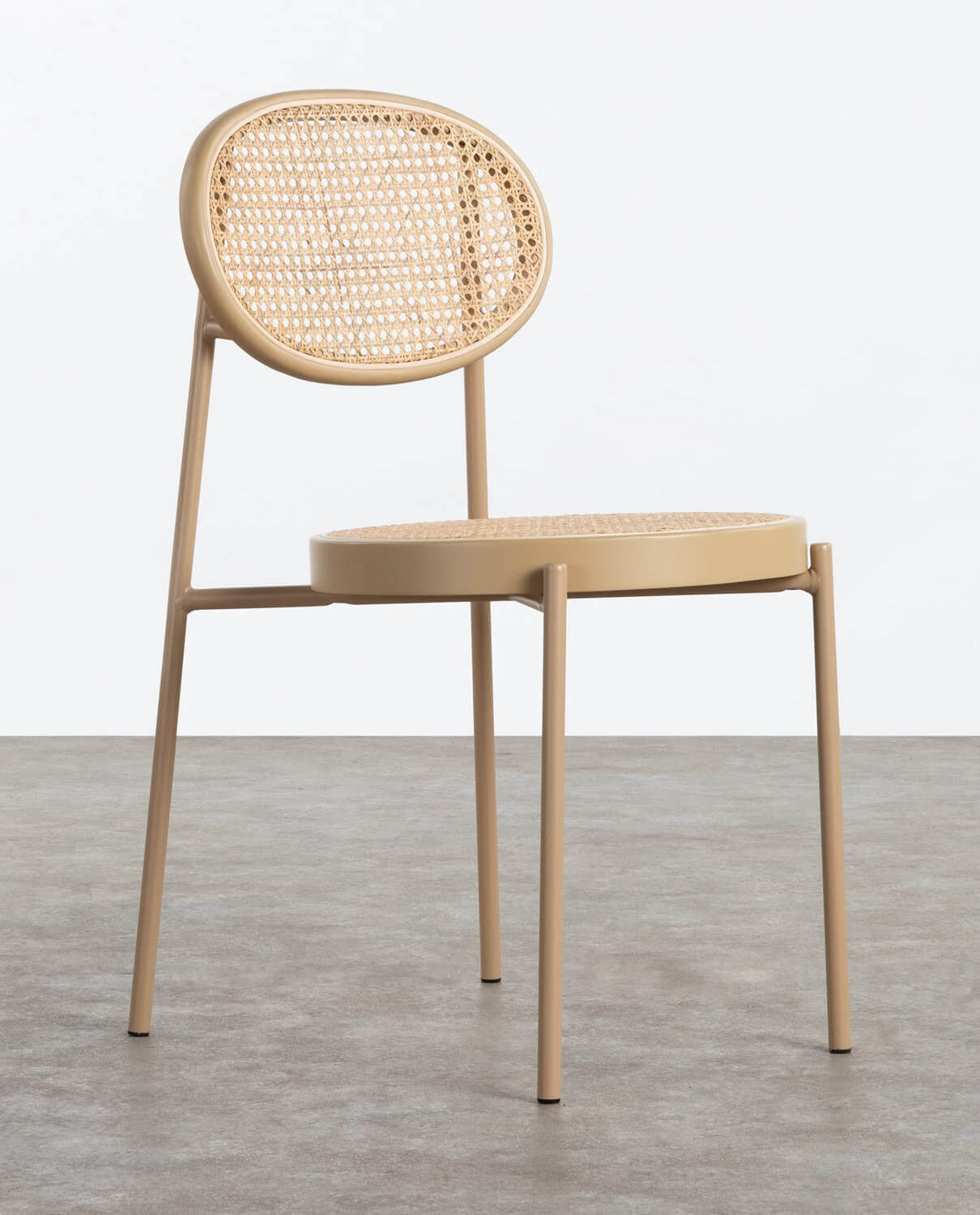 Bürostuhl aus natürlichem Rattan und Metall Vili, Galeriebild 1