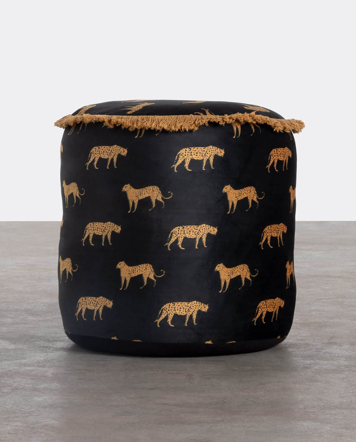 Pouf Rund aus Samt Nelea , Galeriebild 1