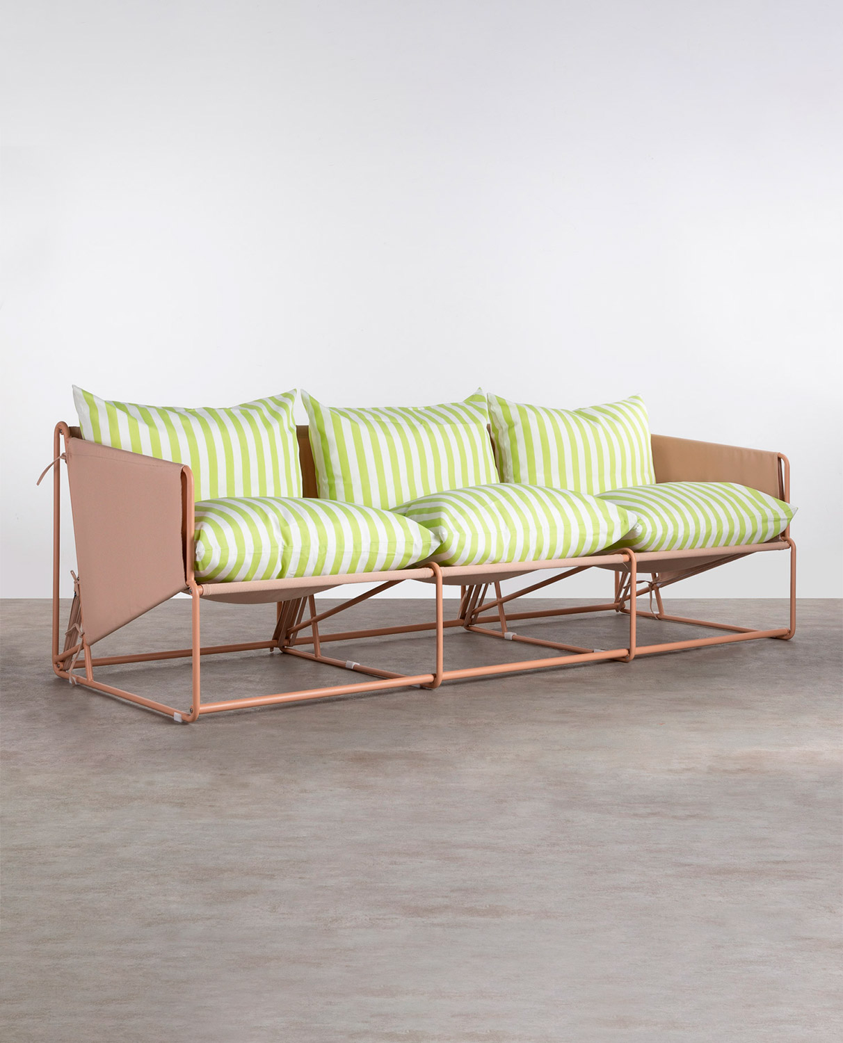 3-Sitzer-Sofa aus Eisen und Sitz aus Stoff Rin, Galeriebild 2