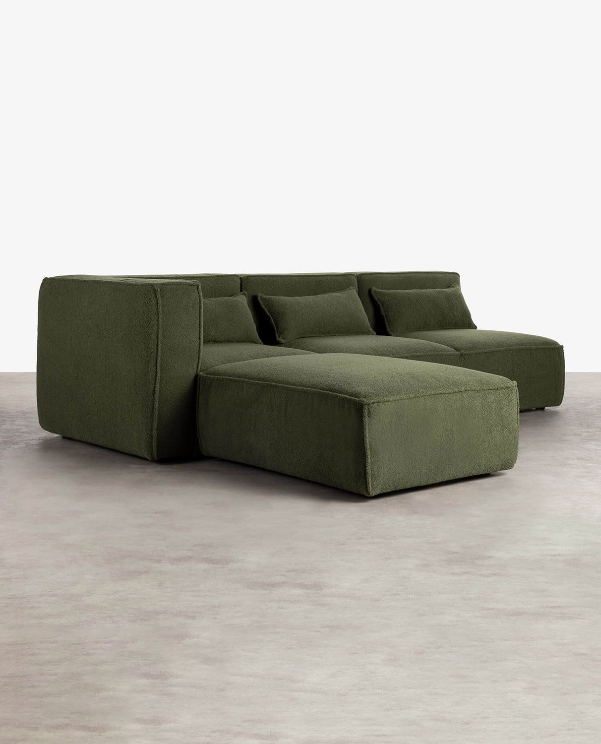 Modulares Sofa 3-Teilig mit 2 Sesseln und Pouf aus Bouclé Stoff Kilhe, Galeriebild 2