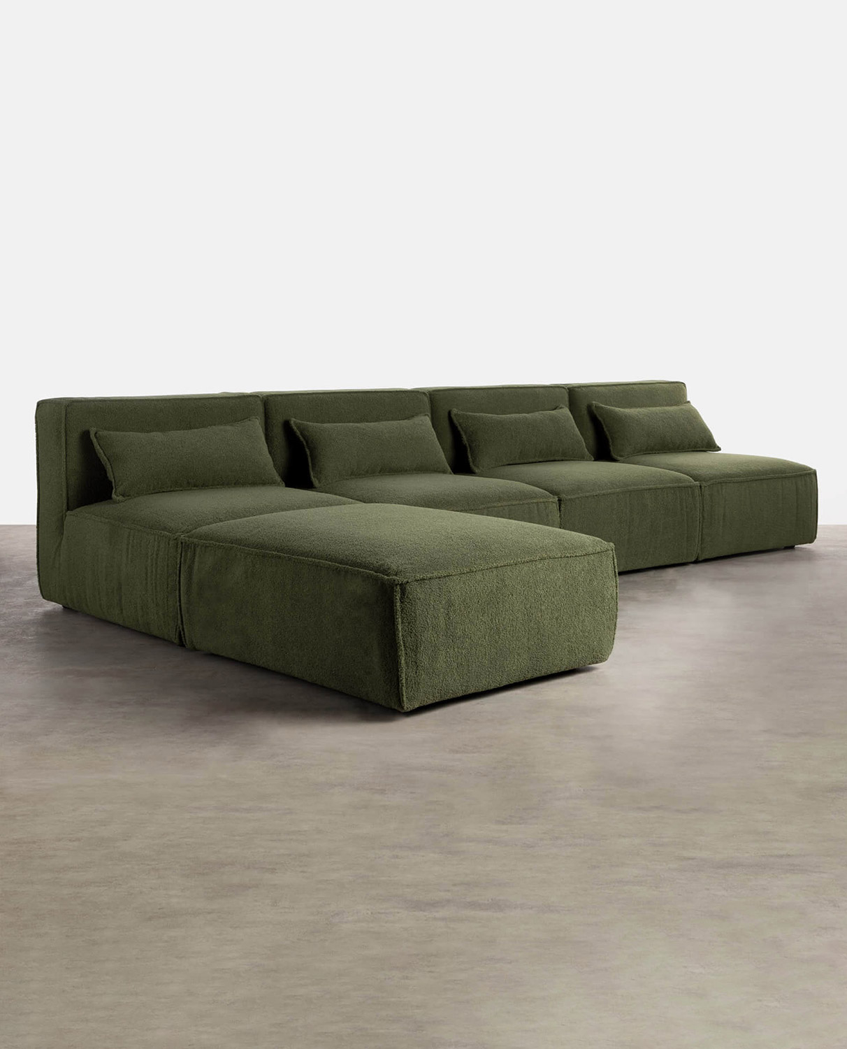 Modulares Sofa 4-Teilig mit Pouf aus Bouclé Stoff Kilhe , Galeriebild 2