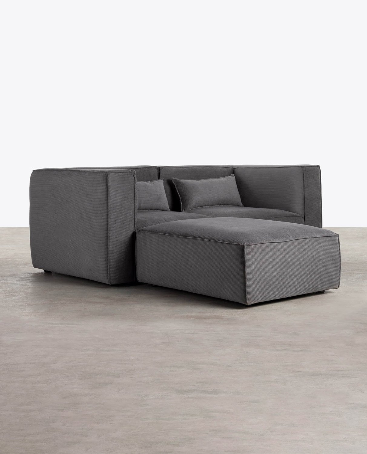 Modulares Sofa 2-Teilig mit Ecksofa und Pouf aus Kord Kilhe, Galeriebild 2