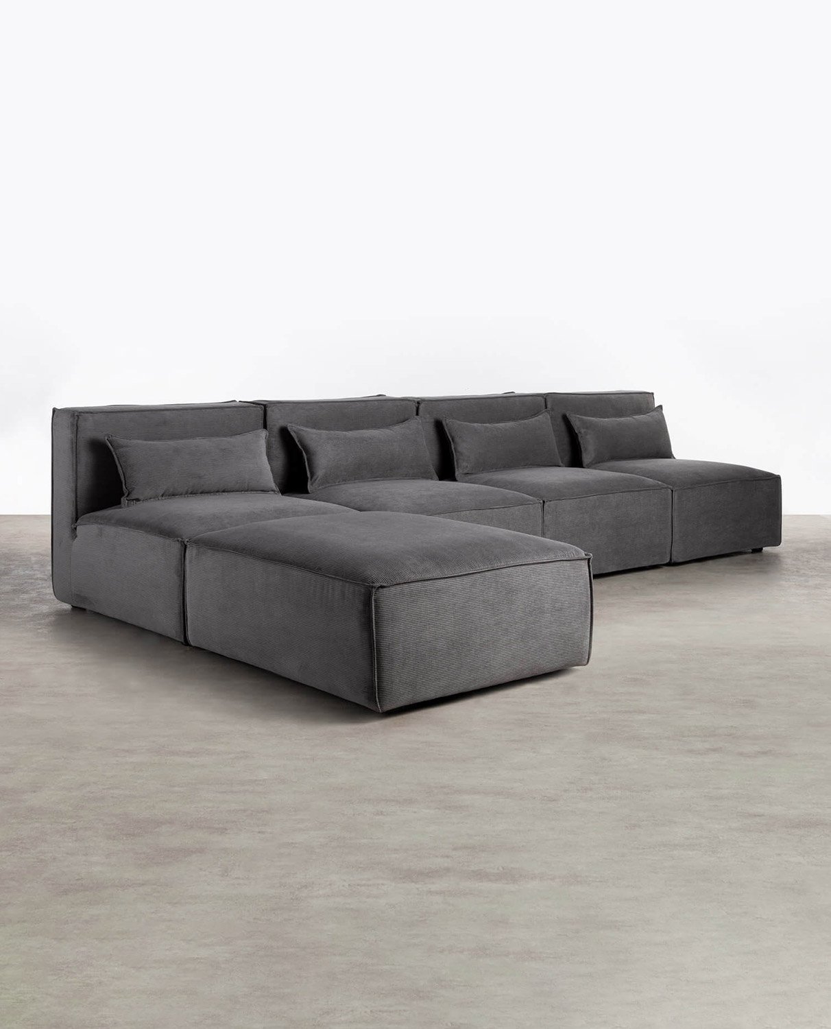 Modulares Sofa 4-Teilig mit Pouf aus Kord Kilhe, Galeriebild 2